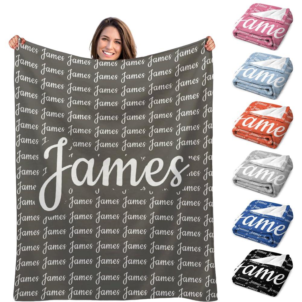 YUEISOA YUEISOA Personalized Name Blankets Customized Blanket with Name,Custom Name Blanket for Kids,Adults for Christmas Blanket Gifts Style 4 48\"x32\"