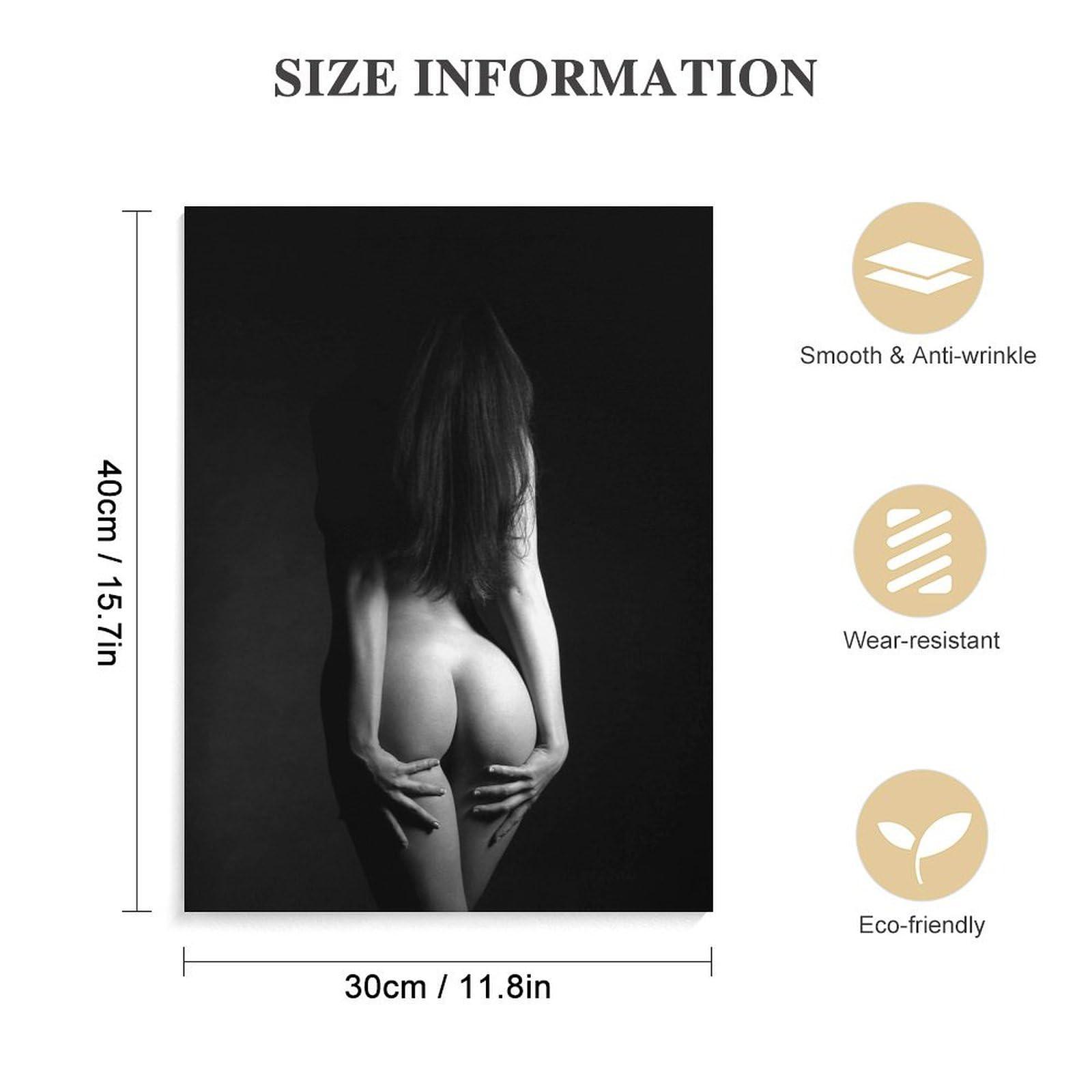 Puryzxac Naked Woman Poster Naked Ass Black And White Wall Art Sex Wall Art Canvas Art Poster And Wall Art Picture Print Modern Family Bedroom Decor 16x20inch(40x51cm) Unframe-style