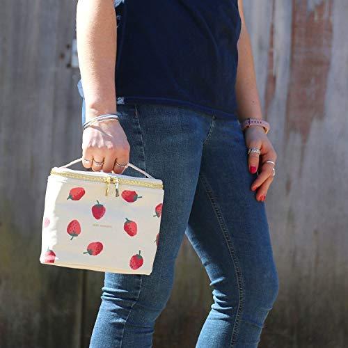 Kate Spade New York Kate Spade New York Insulated Lunch Tote, Small Lunch Cooler, Cute Lunch Bag for Women, Thermal Bag with Double Zipper Close and Carrying Handle, Strawberries