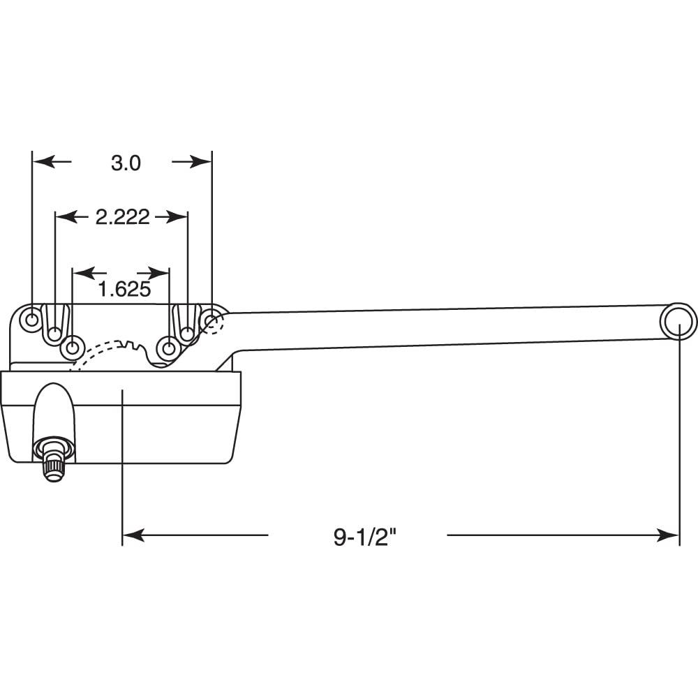 PRIME-LINE Truth TH 23025 9-1/2 In. Single-Arm Right-Hand Casement Operator with Crank, fits Truth, White Finish (Single Pack)