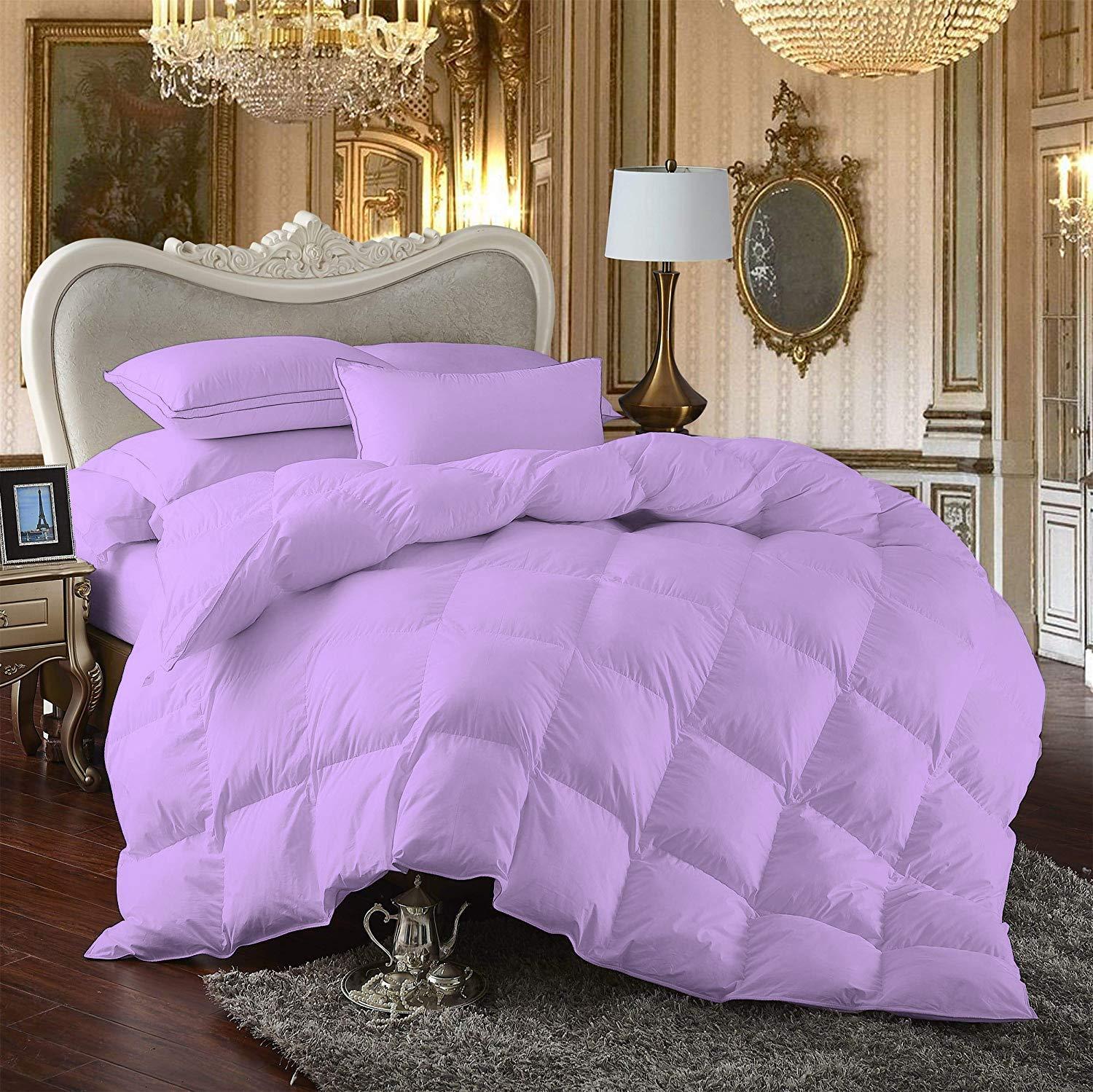 LinenEra LinenEra California King Comforter Cal-King (110\'\' x 98\'\') Duvet Insert 5 PCS Cotton Soft Lilac Comforter