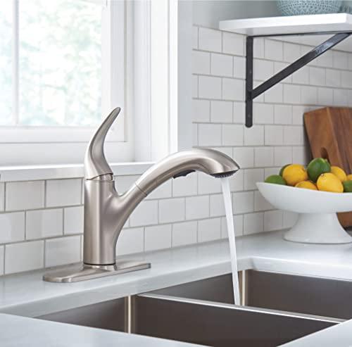 Moen Moen Medina Spot Resist Stainless One-Handle Pull Out Kitchen Faucet, Kitchen Sink Faucets with Pullout Sprayer Featuring Power Boost for a Faster Clean, 87039SRS