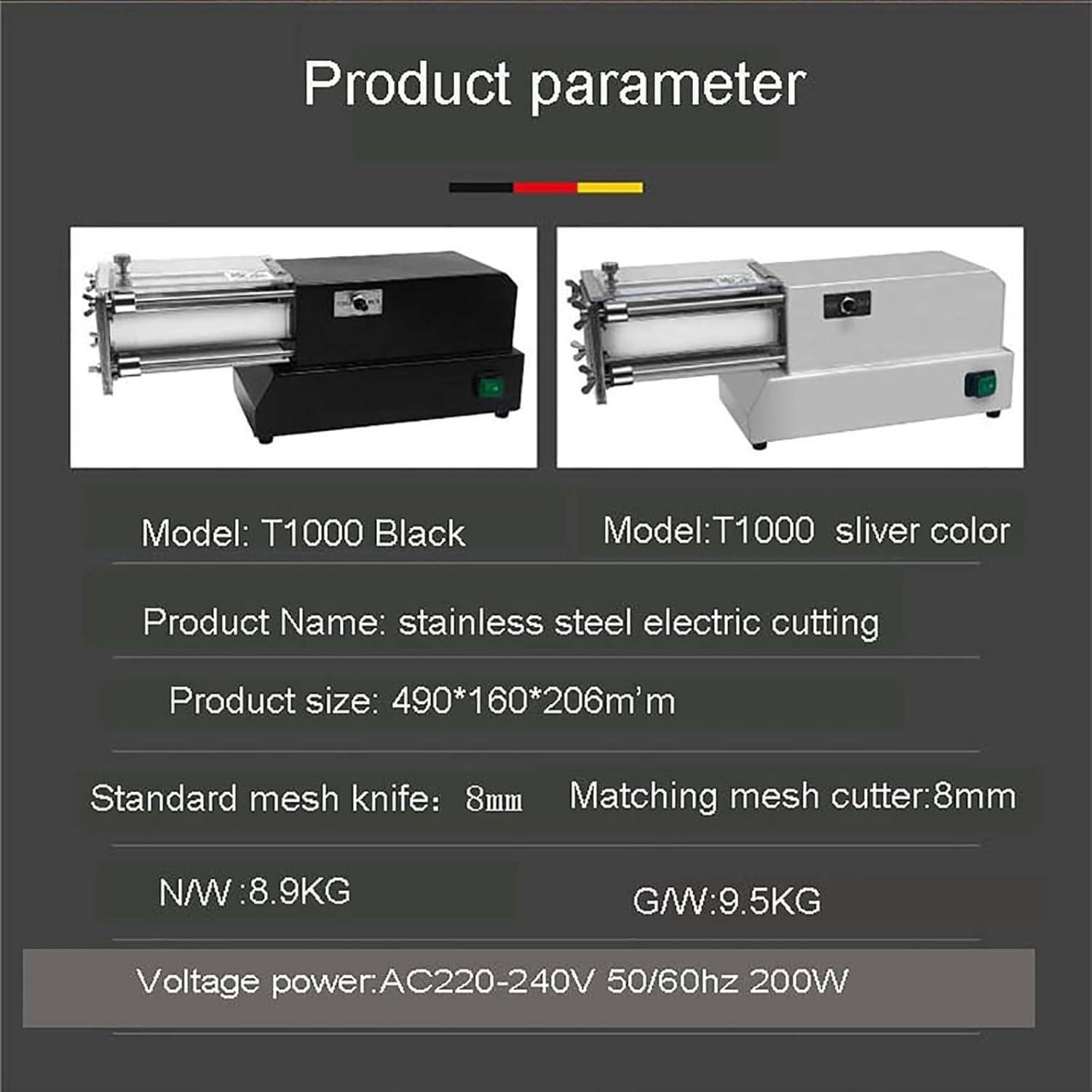 JOSBY 200W Electric French Fry Cutter, Commercial Stainless Steel Potato Chipper, with 8mm&10mm&12mm Blade, Professional Electric Potato Chip Cutter, Household Potato Slicer, for Onions, Carrots, Cucumbers