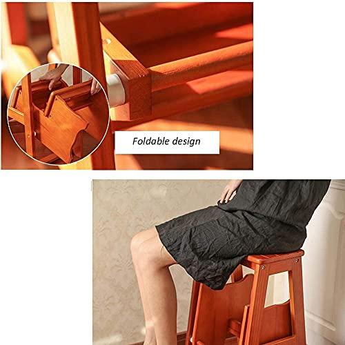 LUNEZY Folding Ladder 3-Tier Step Stool Wood Adult Foldable Bed Steps for High Beds for Adults Standing Shelf Units 300 lb Capacity