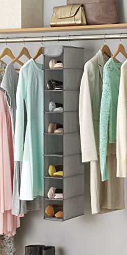 Whitmor Whitmor Hanging Shoe Shelves - 8 Section - Closet Organizer - Grey