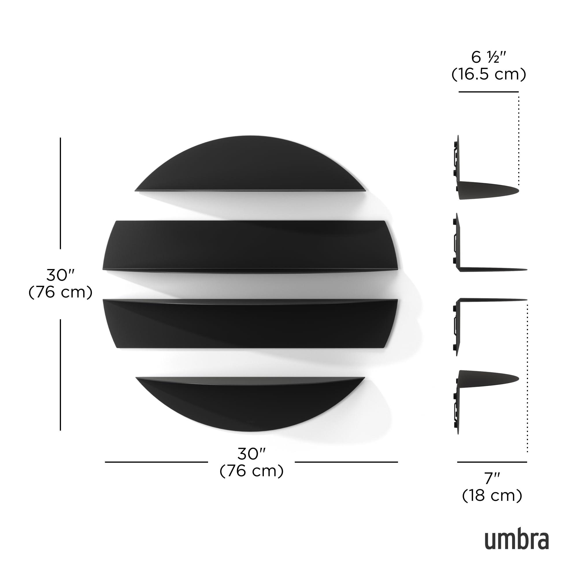 Umbra Umbra Solis Decorative Metal Floating Wall Shelf, Stone, Black