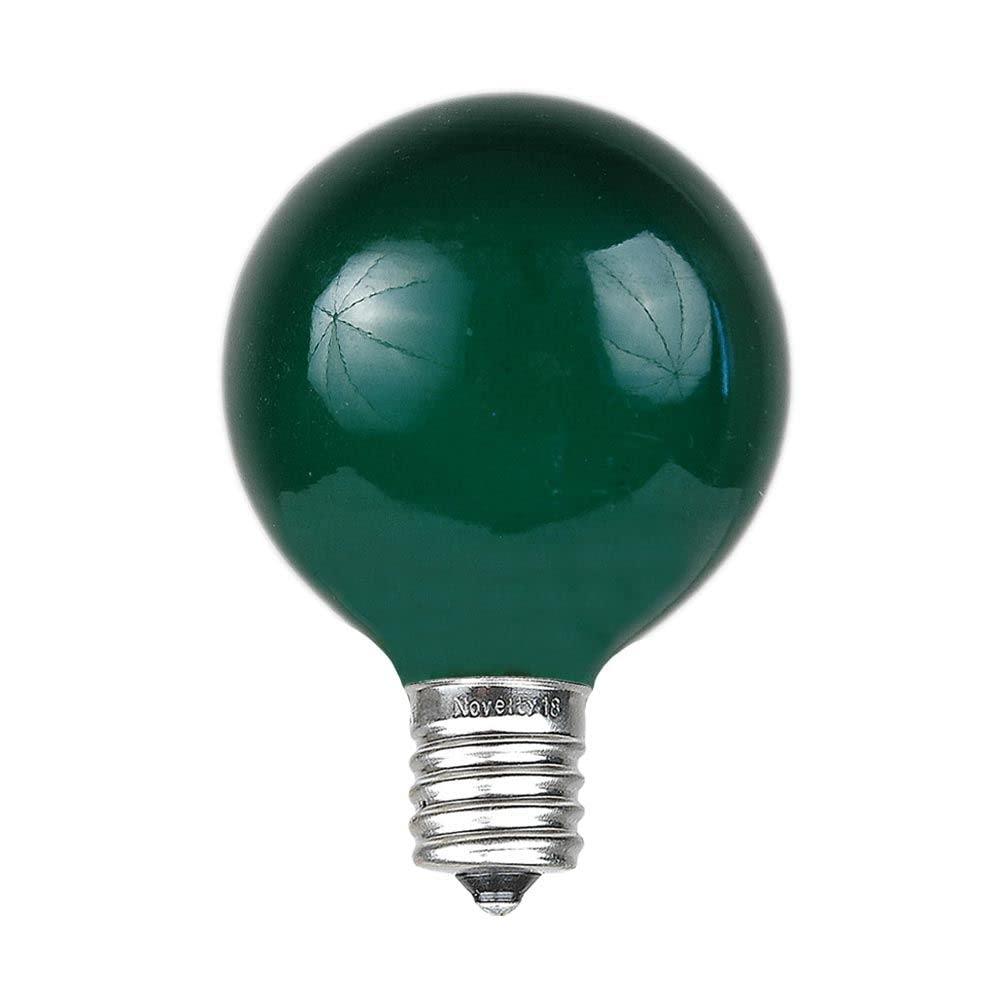 Novelty Lights Novelty Lights 25 Pack G40 Green Outdoor Globe Bulbs, Light Bulbs Glass Incandescent Bulbs with 3000 Hour Lifespan, Globe String Lights Replacement Bulbs