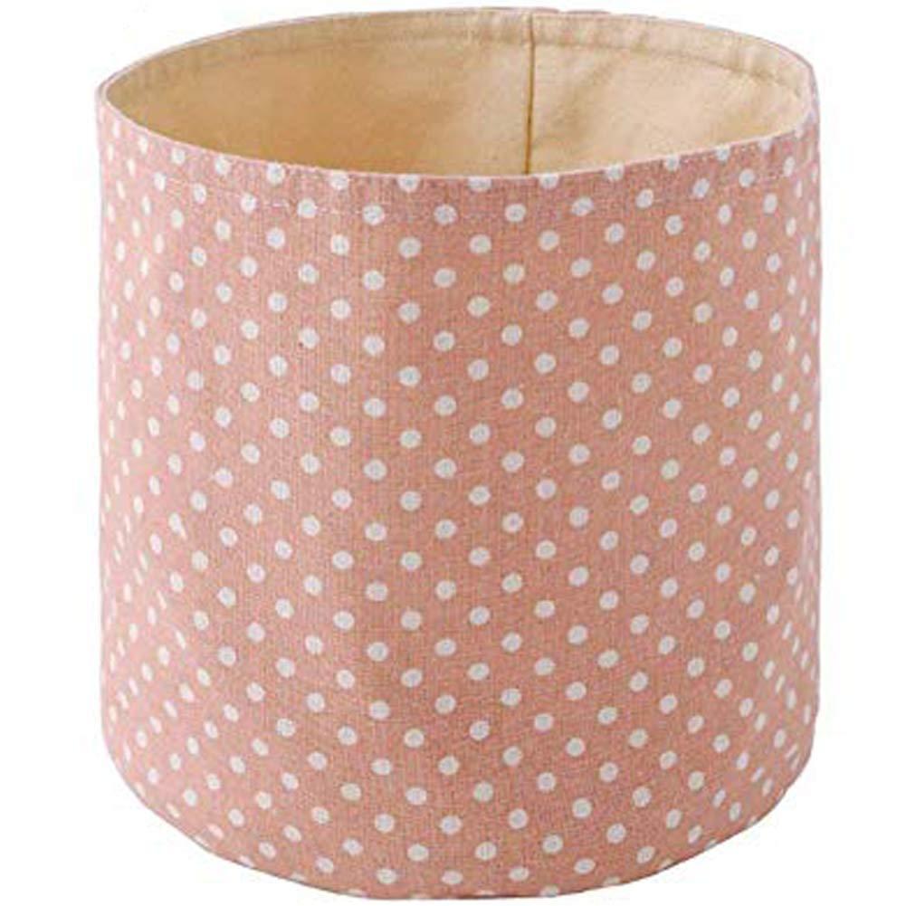 WINGOFFLY WINGOFFLY 3pcs Desk Fabric Storage Buckets Set Round Toy Cosmetic Organizer Decorative Flower Pot Bags for Succulent Flower (Pink)