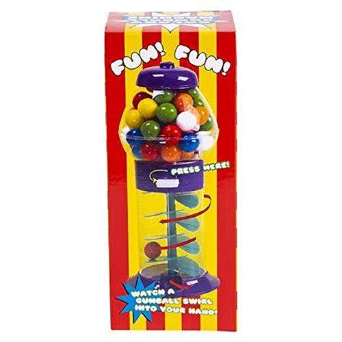 Zugar Land 7\" Spiral Galaxy Colorful GUMBALL MACHINE - Dubble Bubble Twirling Style Candy Gum Dispenser (Purple)