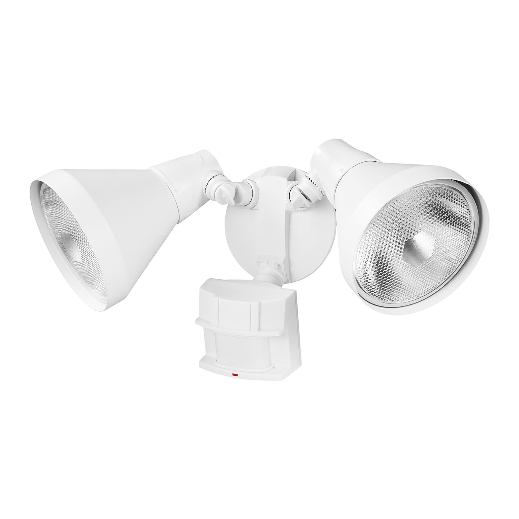 Globe Electric Globe Electric 17000273 180-Degree 240 W Twin Head White Hardwired Motion Sensor Security Flood Light, Spotlight, Outdoor, Outside House Lights