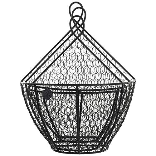 MyGift MyGift Wall Mounted Brown Metal Chicken Wire Hanging Fruit Basket, Country Farmhouse Kitchen Vegetables and Produce Storage Bin, Set of 3