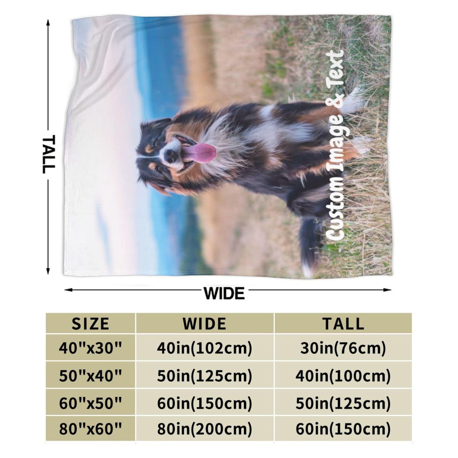 Generic Personalized Photo Blanket Custom Blanket with Picture Photo Text, Customized Throw Blankets, Personalized Gifts for Birthday, Anniversary, Graduation