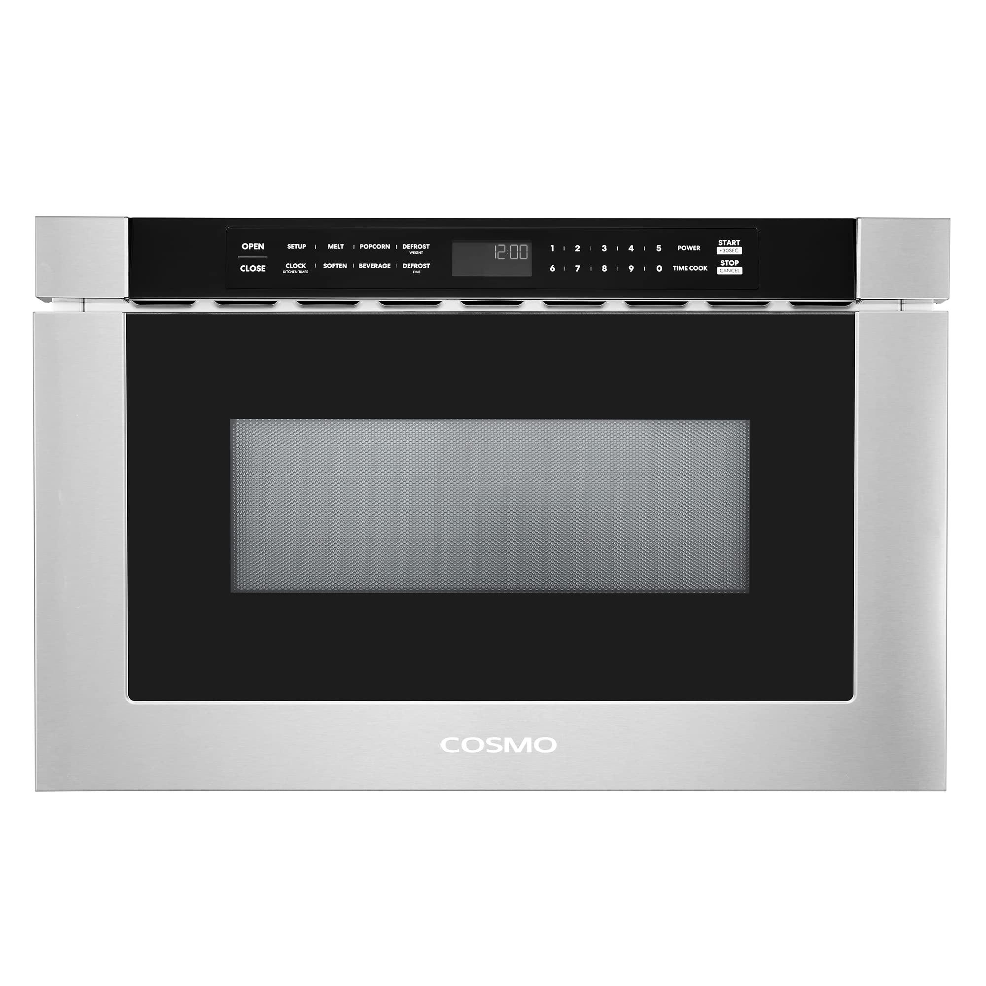 COSMO COSMO COS-12MWDSS-NH 24 in. Built-in Microwave Drawer with Automatic Presets, Touch Controls, Defrosting Rack and 1.2 cu. ft. Capacity in Stainless Steel