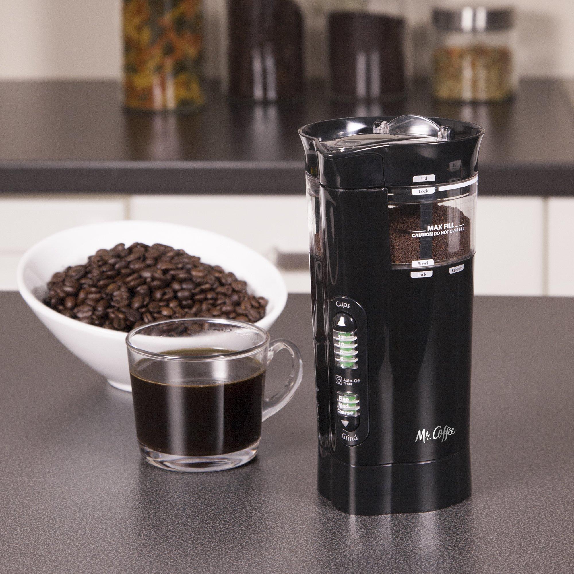 Mr. Coffee Mr. Coffee 12 Cup Electric Coffee Grinder with Multi Settings, Black, 3 Speed - IDS77