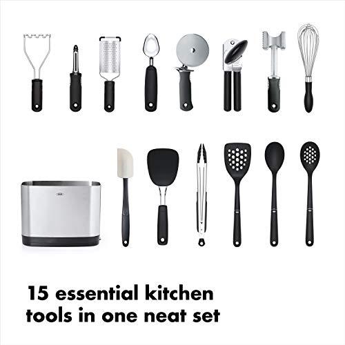OXO OXO Good Grips 15-Piece Everyday Kitchen Utensil Set, Silver