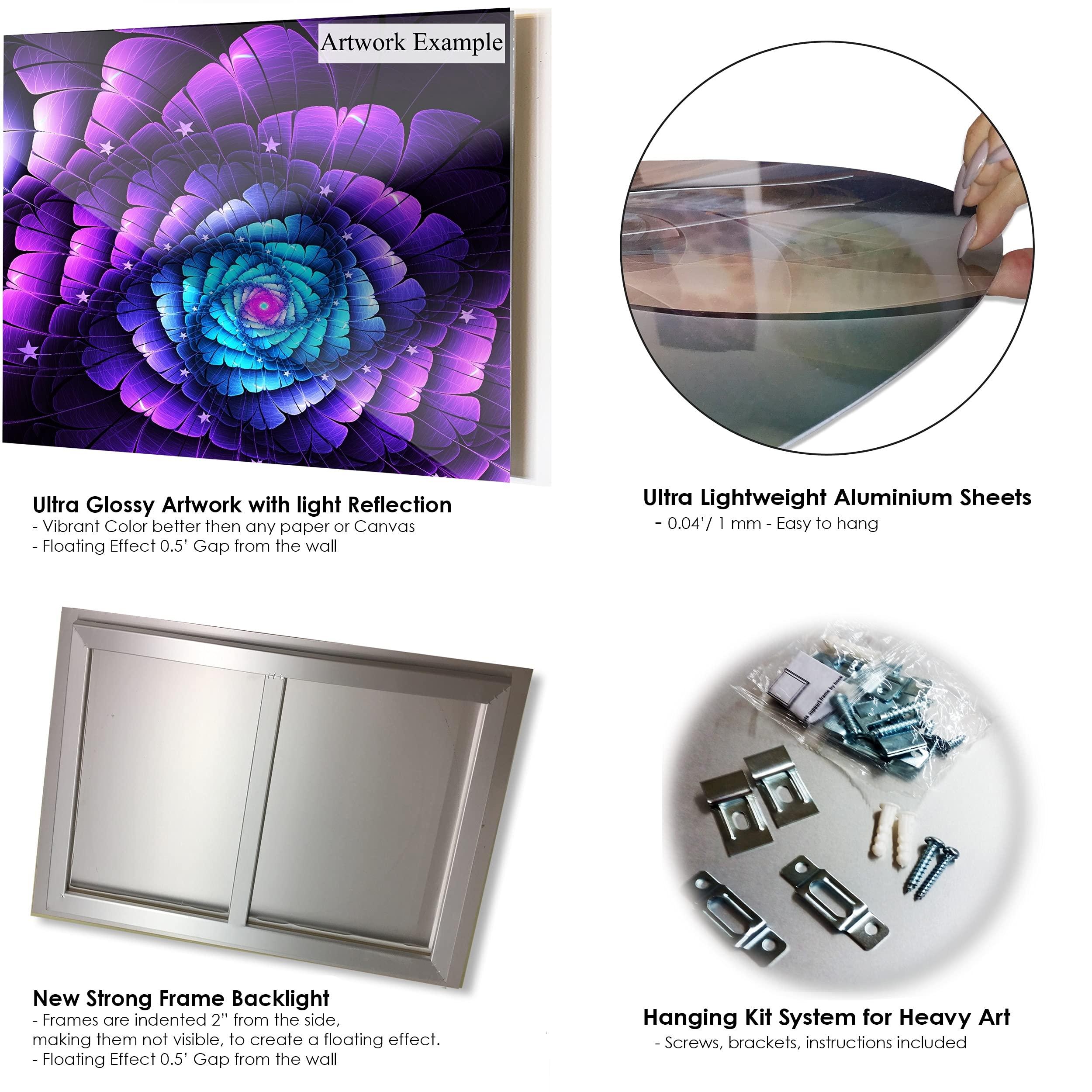 Design Art Design Art Singapore Skyline View Panorama Cityscape Metal Wall Art, 30\'\' H x 40\'\' W x 1\'\' D 1P, Black/White