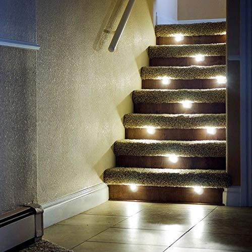 DEKOR DEKOR LED Recessed Stair Lights Step Lighting for Indoor Outdoor Use (Hammered White, Indoor Light Kit)