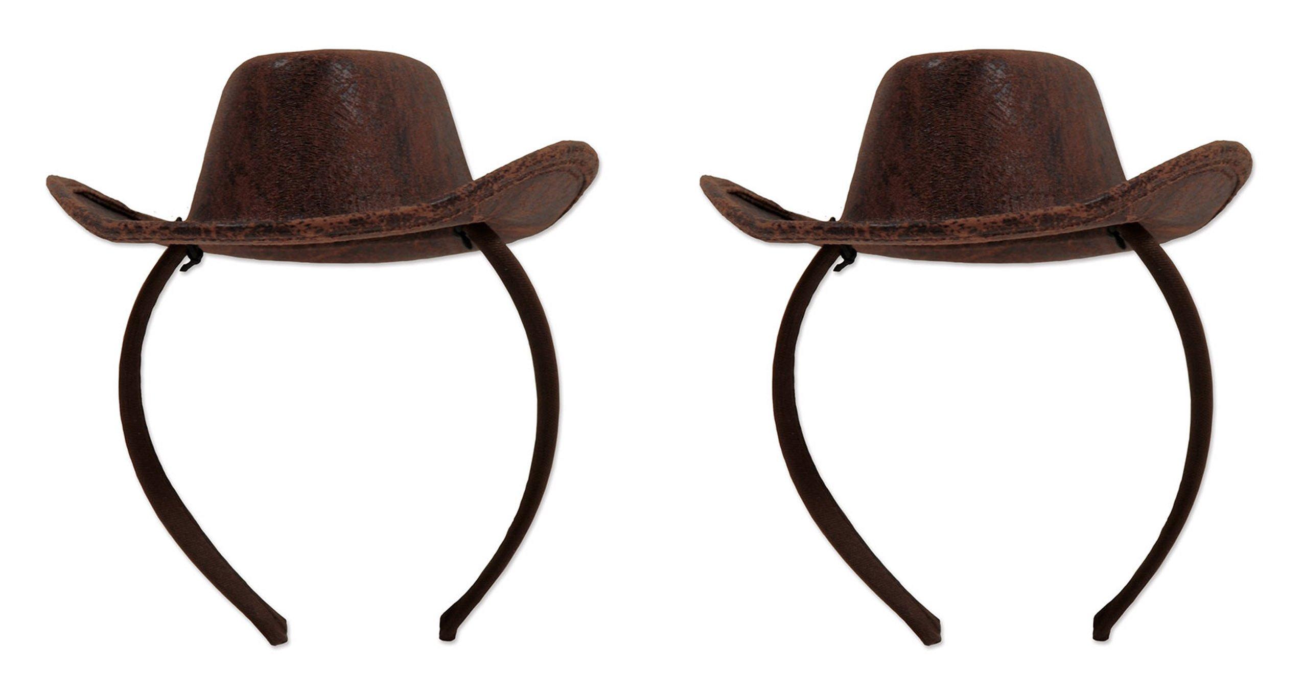 Beistle Beistle 2 Piece Cowboy Hat Headband, One Size, Brown