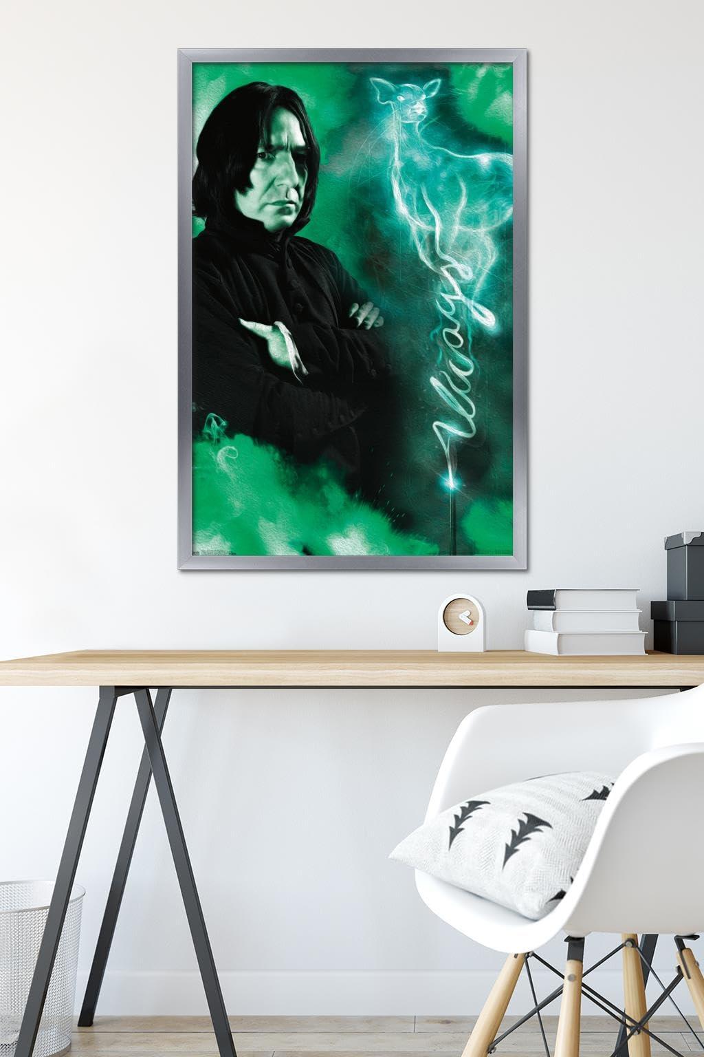 Trends International Trends International The Wizarding World: Harry Potter - Snape Always Wall Poster, 34L x 22.4W, Silver Framed Version