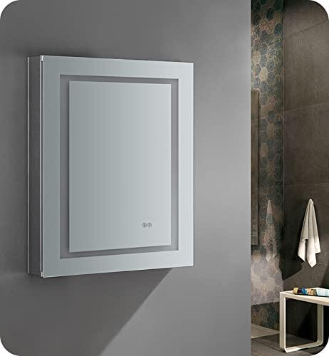 Fresca Fresca Spazio 24\" Wide x 30\" Tall Bathroom Medicine Cabinet w/LED Lighting & Defogger