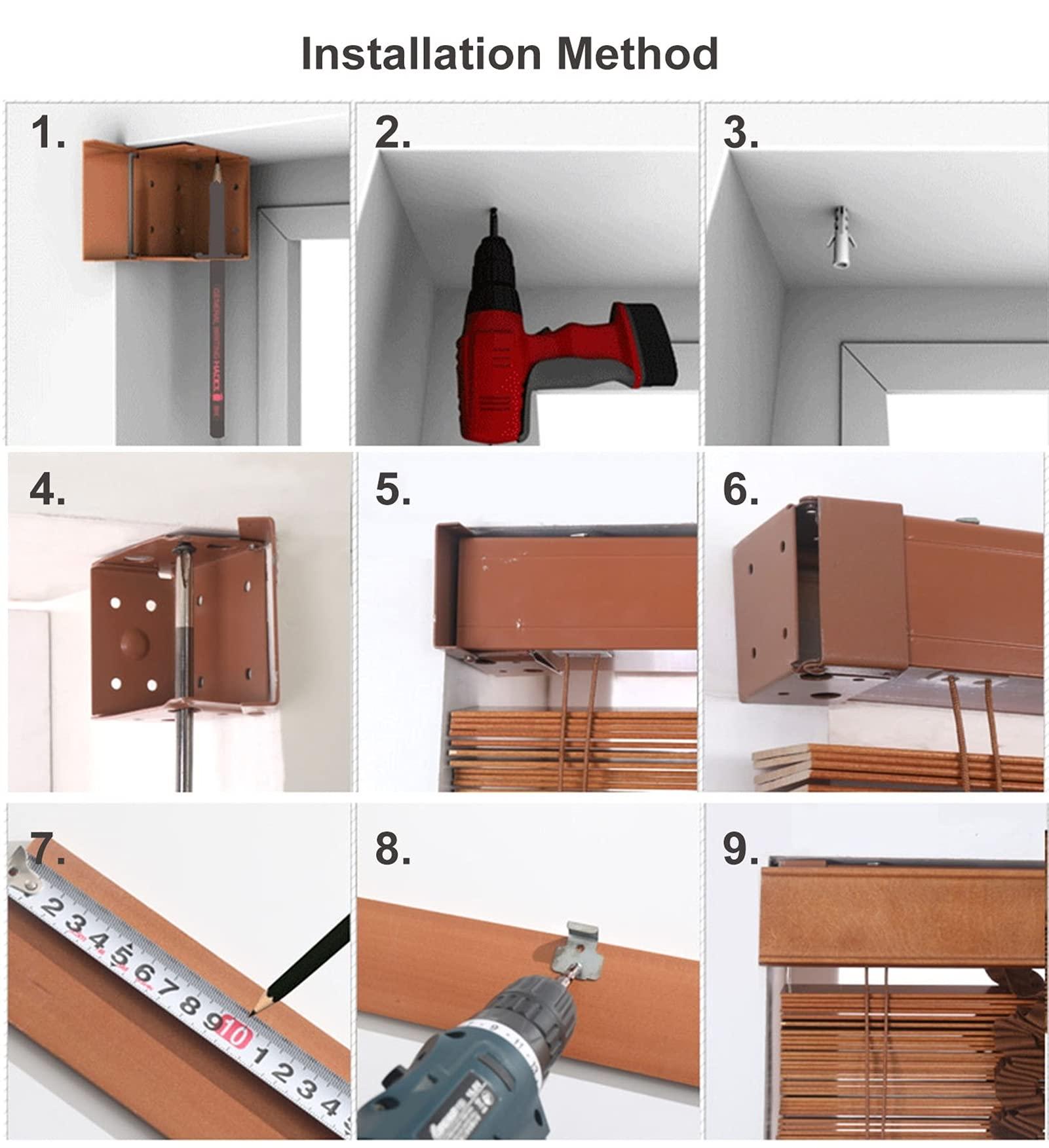 JLXJ JLXJ Roll Up Blinds for Windows Patio, 50cm Wood Slats, Blackout Privacy Venetian Blinds, 80cm/ 100cm/ 120cm/140cm Wide, (Size : 80100cm(31.539.3in))