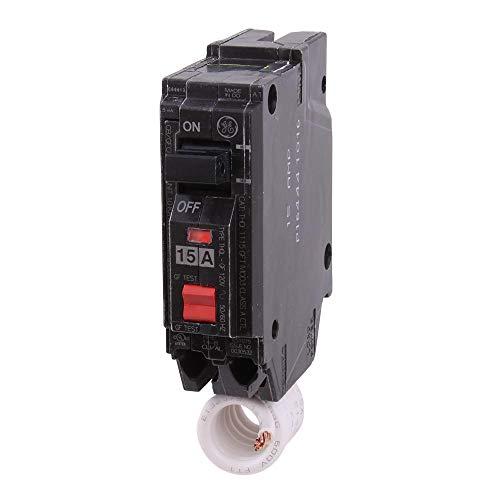 GE GE 15 amps Ground Fault Single Pole Circuit Breaker w/Self Test