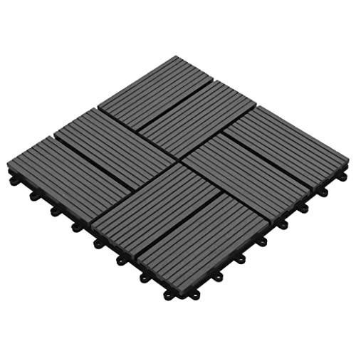 vidaXL vidaXL Decking Tiles WPC 11.8"x11.8" Water-Resistant, Interlocking, Gray, Suitable for Patios, Balconies, Bathrooms, Pool, and Spa Areas, Easy to Install - 11 Pieces Set Covering 1 sqm