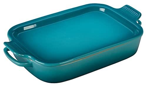 Le Creuset Le Creuset Stoneware Rectangular Dish with Platter Lid, 14 3/4" X 9", Caribbean