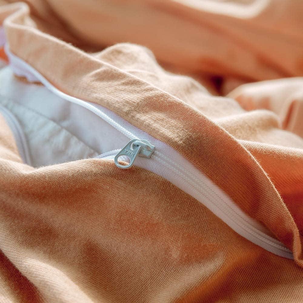 AMWAN AMWAN Peach Pink Color Duvet Cover King Solid Orange Bedding Set 100% Jersey Knitted Cotton Comforter Cover Solid Color Duvet Cover Hotel Quality Luxury Bedding Set 1 Duvet Cover with 2 Pillowcases