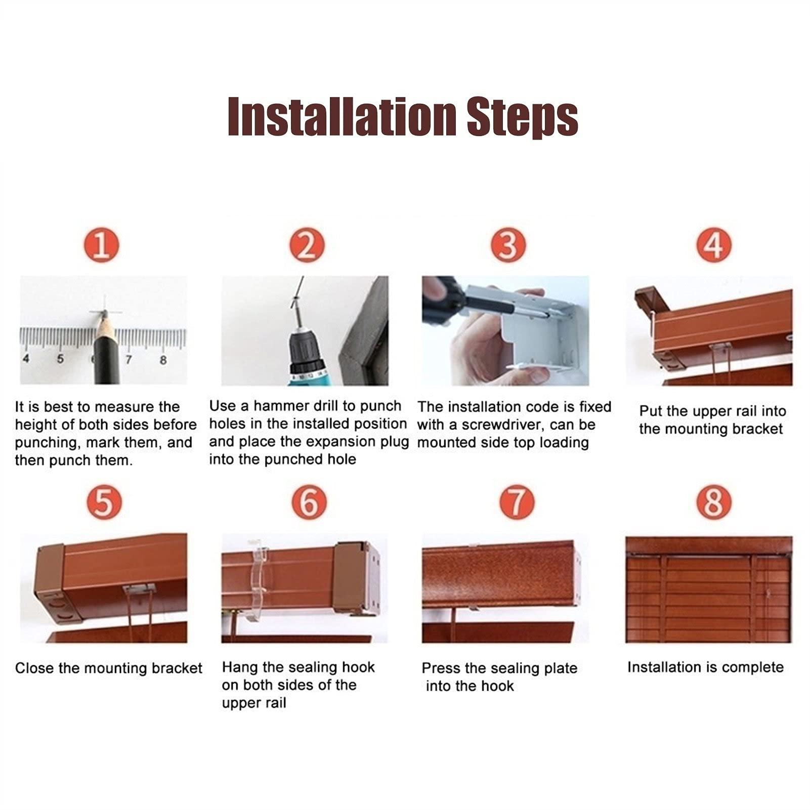 HWF 140cm/120cm/100cm/80cm/ 60cm Wide Wooden Venetian Blinds, 50mm Slats Window Horizontal Blinds Shades for Home/Office, Waterproof Blackout Blinds (Size : 100x160cm(39.4"x63.0"))