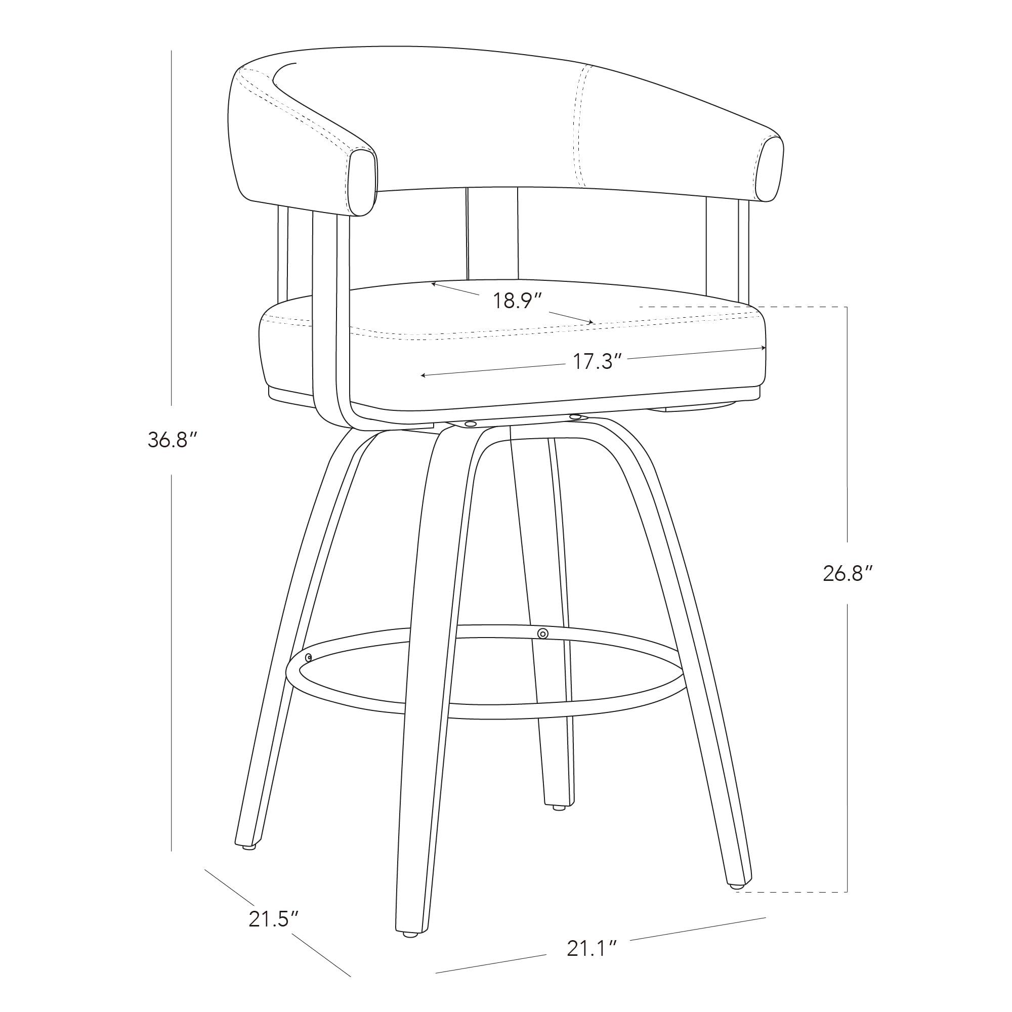 CHITA CHITA Swivel Counter Height Barstools Set of 2, FSC Certified Polyester Upholstered Bar Stools with Back and Armrest for Kitchen Island Home Bar, 27\" Seat Height, Cream with Walnut Frame