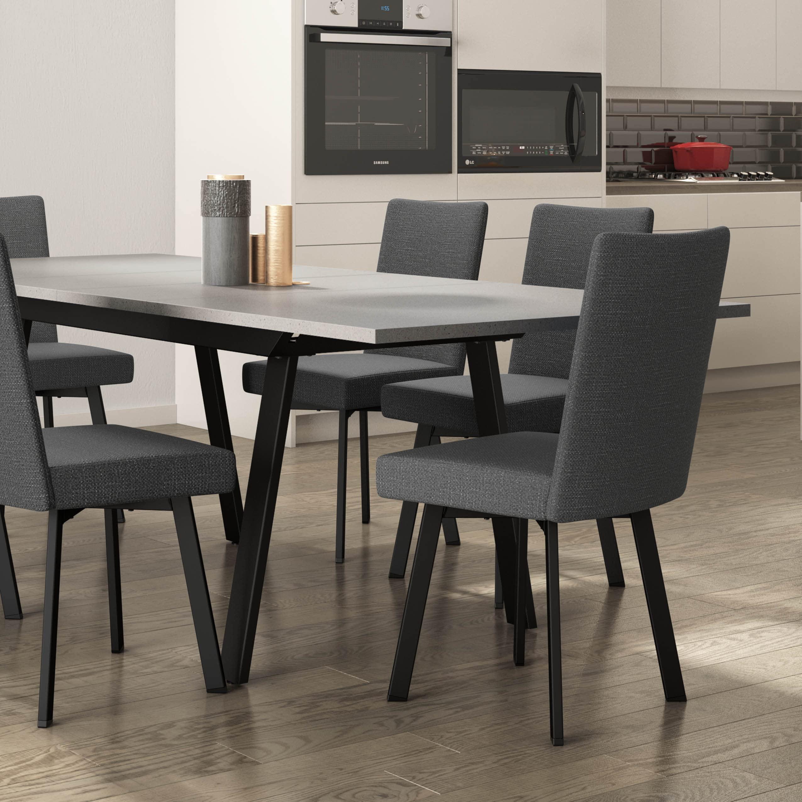 Amisco Amisco Reaves Extendable Dining Table - Concrete TFL/Black Metal