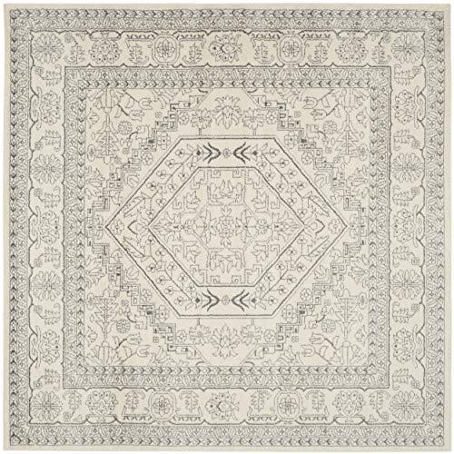 Safavieh SAFAVIEH Adirondack Collection Area Rug - 9\' Square, Ivory & Silver, Oriental Medallion Design, Non-Shedding & Easy Care, Ideal for High Traffic Areas in Living Room, Bedroom (ADR108B)