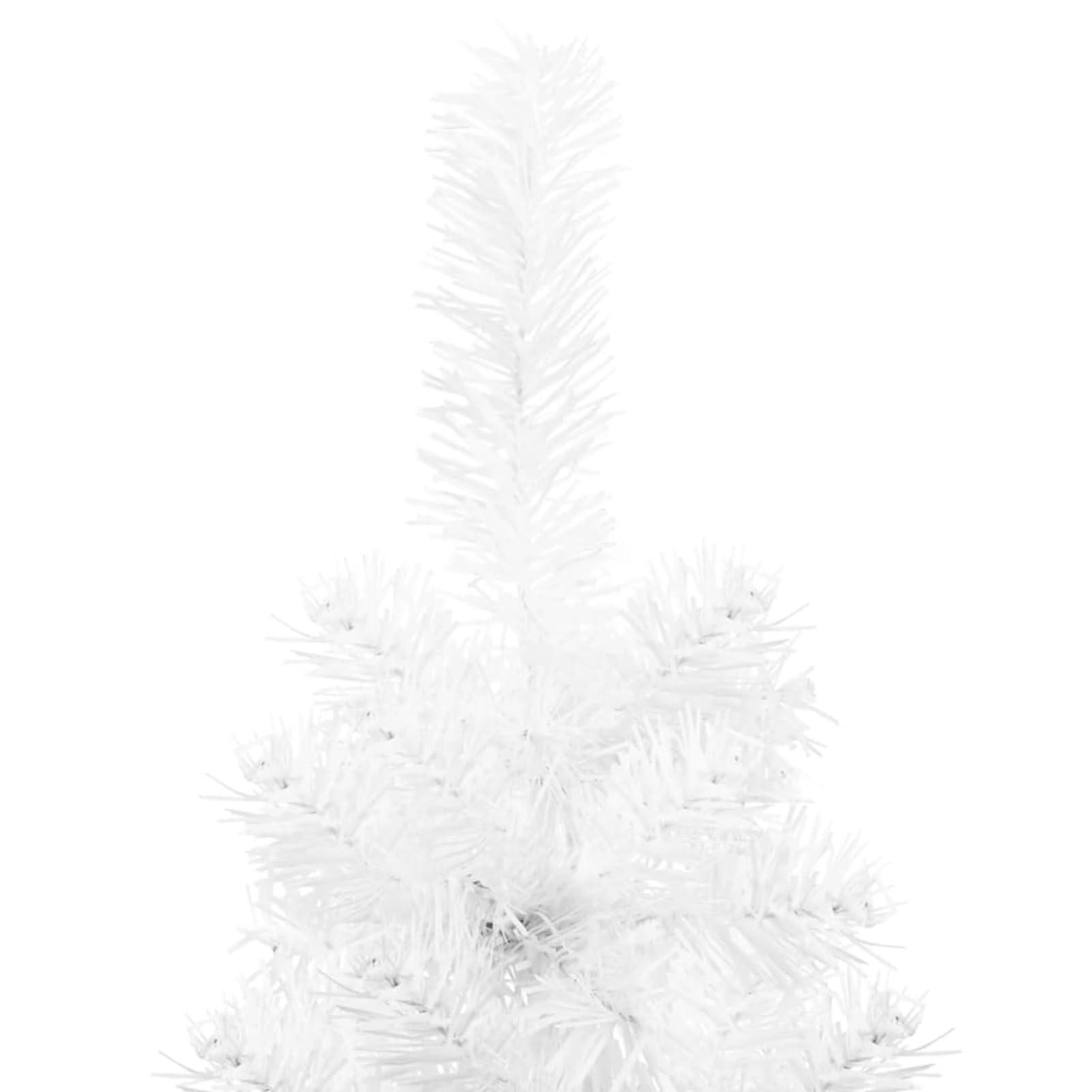 ZEYUAN ZEYUAN Slim Artificial Half Christmas Tree with Stand Christmas Artificial Tree Christmas Tree Stand White 7 ft