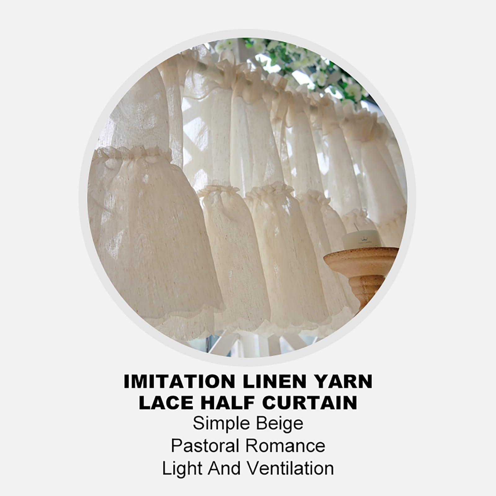 BAYTEWJX Bathroom Window Treatment for Cafe Kitchen Curtains Rustic Farmhouse Short Black Out Curtain for Small Window Bathroom Window Curtains Short Small Cafe Curtains for Living & Dining Room. ( Color : Sty