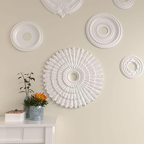 Ekena Millwork Ekena Millwork CM24EN Eryn Ceiling Medallion, 24 3/4\"OD x 3 1/4\"ID x 1 7/8\"P (Fits Canopies up to 4\"), Factory Primed