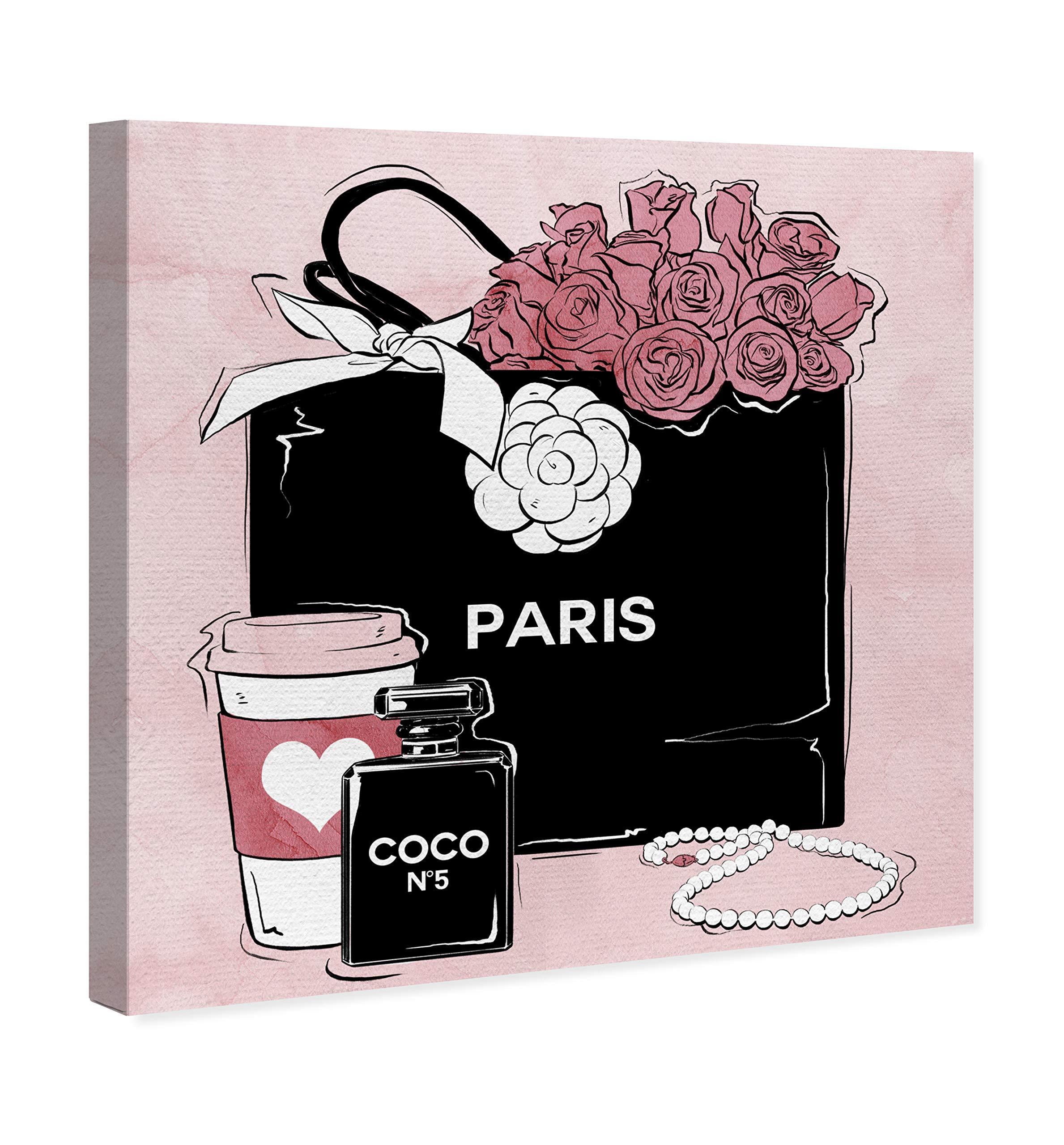 The Oliver Gal Artist Co. The Oliver Gal Artist Co. Fashion and Glam Wall Art Canvas Prints \'Shopping and Coffee\' Home Dcor, 30\" x 30\", Pink, Black