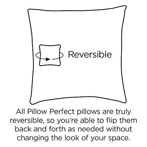 Pillow Perfect Pillow Perfect Bright Floral Indoor/Outdoor Solid Back 1 Piece Square Corner Chair Cushion with Ties, Deep Seat, Weather, and Fade Resistant, 36.5\" x 18\", Blue/Tan Lois, 1 Count