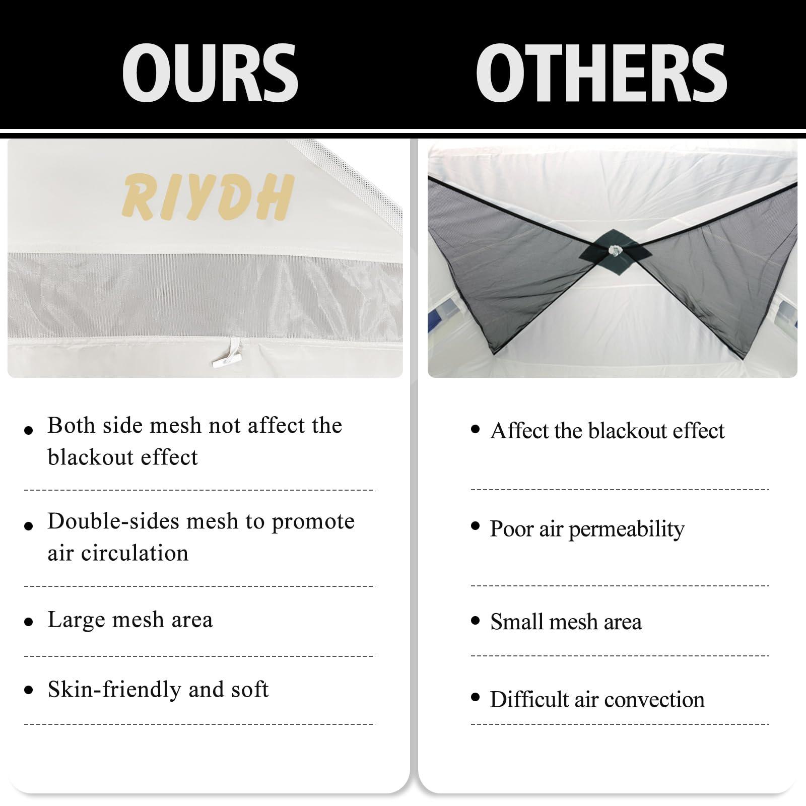 RIYDH RIYDH Bed Tent Bed Canopy Queen Size for Adult and Kids - Portable Sleeping Tents Indoor Dream Tents 70% Blackout with String Light 3 Doors Breathable Privacy Space Tents