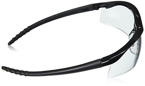 Crews MCR Safety DL110 Dallas Safety Glasses with Polished Black Frame and Clear Lens