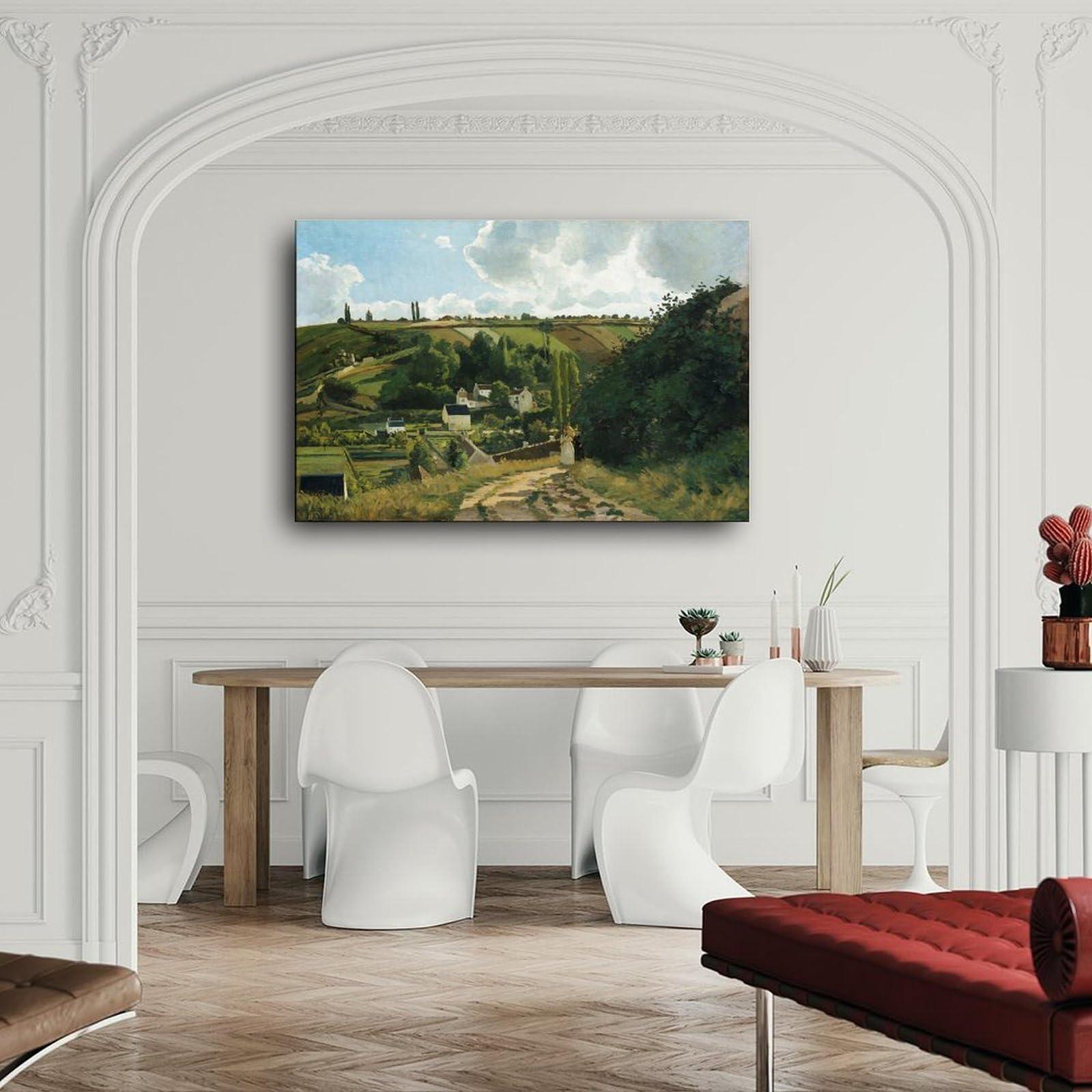 AAWWDF Jalais Hill at Pontoise by Camille Pissarro Poster Impressionist Wall Art Poster Canvas Painting Posters And Prints Wall Art for Living Room Bedroom Decor 24x16inch(60x40cm) Unframe-style