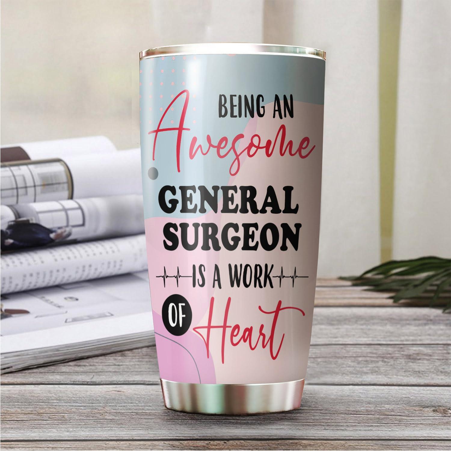MEDROC MEDROC Awesome General Surgeon Tumbler Stainless Steel 20oz, Funny General Surgeon Gifts Bulk For Birthday Christmas, General Surgeon Gifts For Men Women Office Coworker Driking Coffee Cup Humor