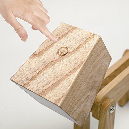 HROOME HROOME Super Cute Dog Table Lamp for Kids Room Bedroom Bedside - Dimmable Touch Control Wood Fun Unique Desk Lamp Warm White Light Gifts for Friends Boys Girls Dorm Farmhouse (Medium-Wood Color)