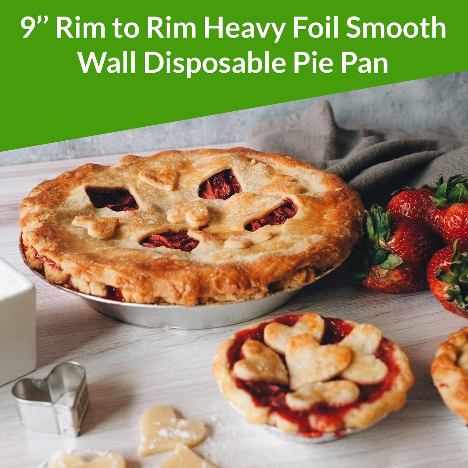 KitchenDance.com KitchenDance 9 Inch Heavy Duty Aluminum Pie Tins - Oven and Freezer Safe Disposable Pie Pans - Ideal for Restaurants and Bakeries - Reusable and 100% Recyclable Gauge Aluminum - 409 (50, Silver)