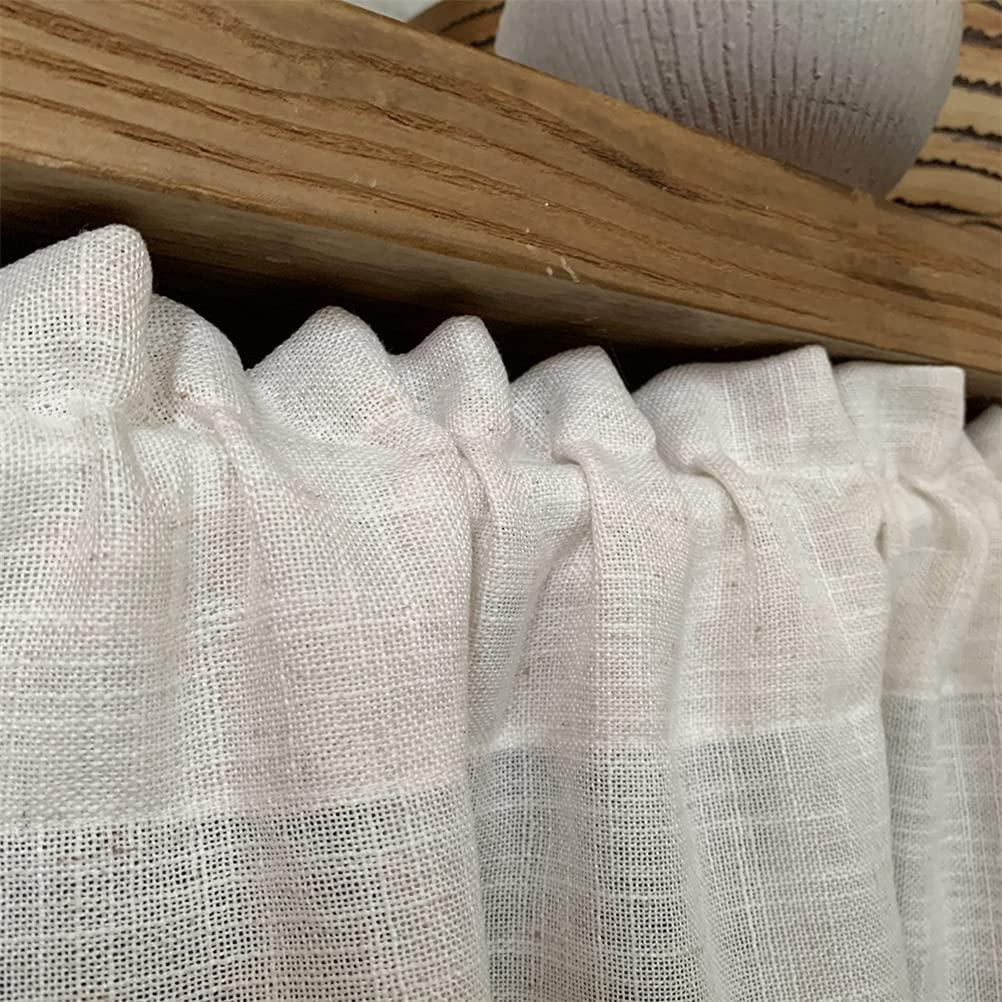 VhoMes Drop curtains, Sheer Valance Curtain,Window curtains,Short Curtains for Small Windows, Rod Pocket Half Curtains Window Valance Curtain for Cafe Kitchen Bathroom Living Room 1 Panel Color : Beige ( Col