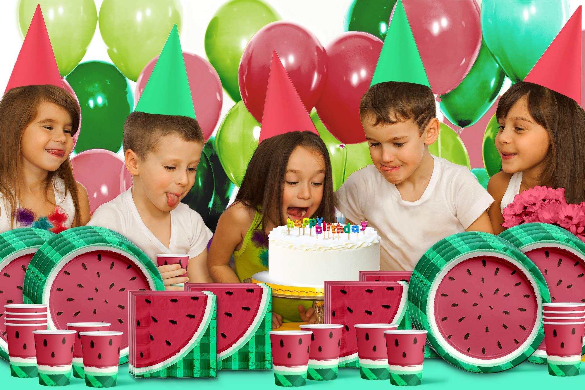 Birthday Galore Watermelon Birthday Party Supplies Set Plates Napkins Cups Tableware Kit for 16