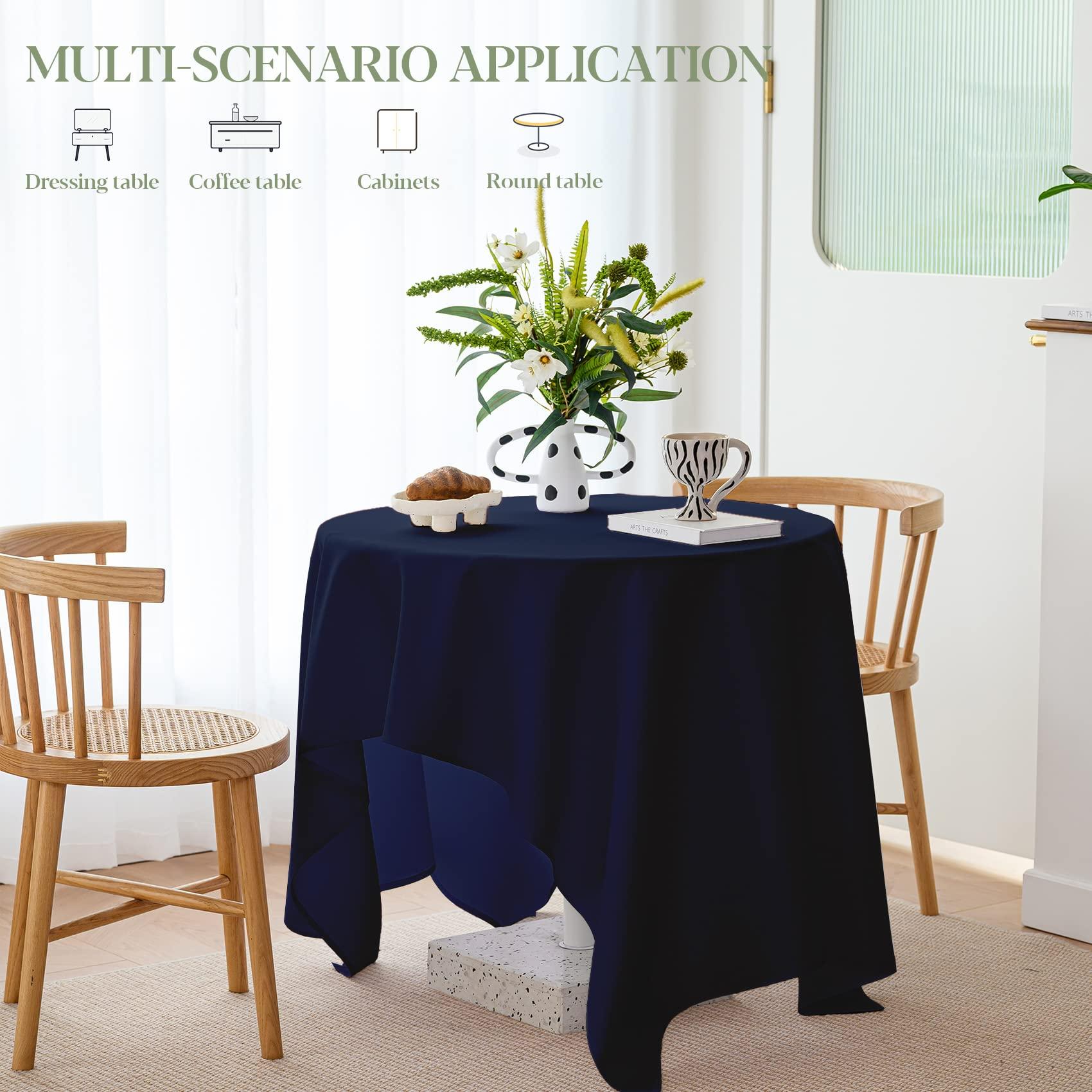 BYDOLL BYDOLL Table Cloth Navy Blue 54x54 Inch Tablecloth for 4 Foot Square Tables Outdoor Washable Wrinkle Free and Spillproof Polyester Tablecloth for Festival Camping Picnic Party Cover