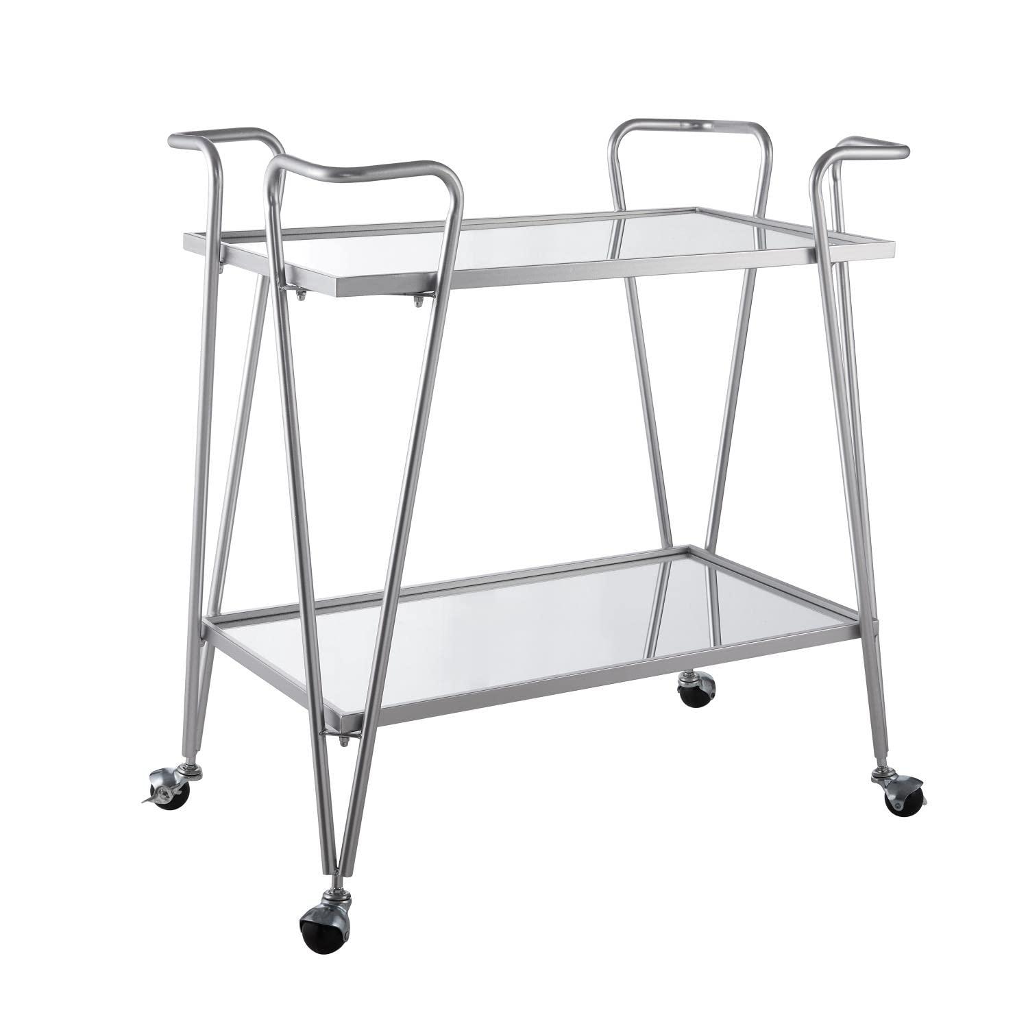 Linon Linon Silver Mid-Century Bar Cart
