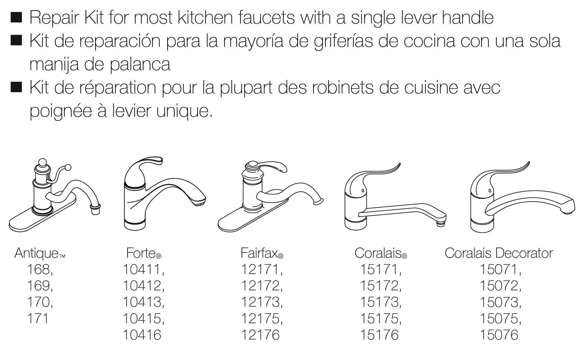 Kohler Kohler GP30420 O-Ring Seal Kit for Kitchen Faucets with Bearings, O-Rings and Lube