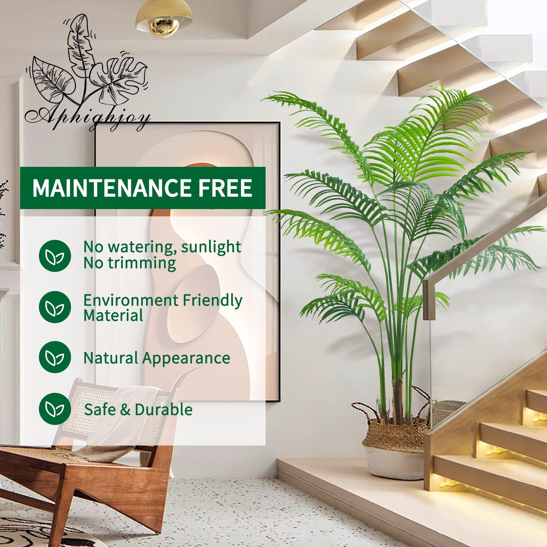 Aphighjoy Aphighjoy 2Packs 5FT Artificial Areca Palm - Fake Plants Palm Tree Faux Tropical Palm Potted Dypsis Lutescens for Home Decor Office Housewarming Gift (5Ft -2Packs)